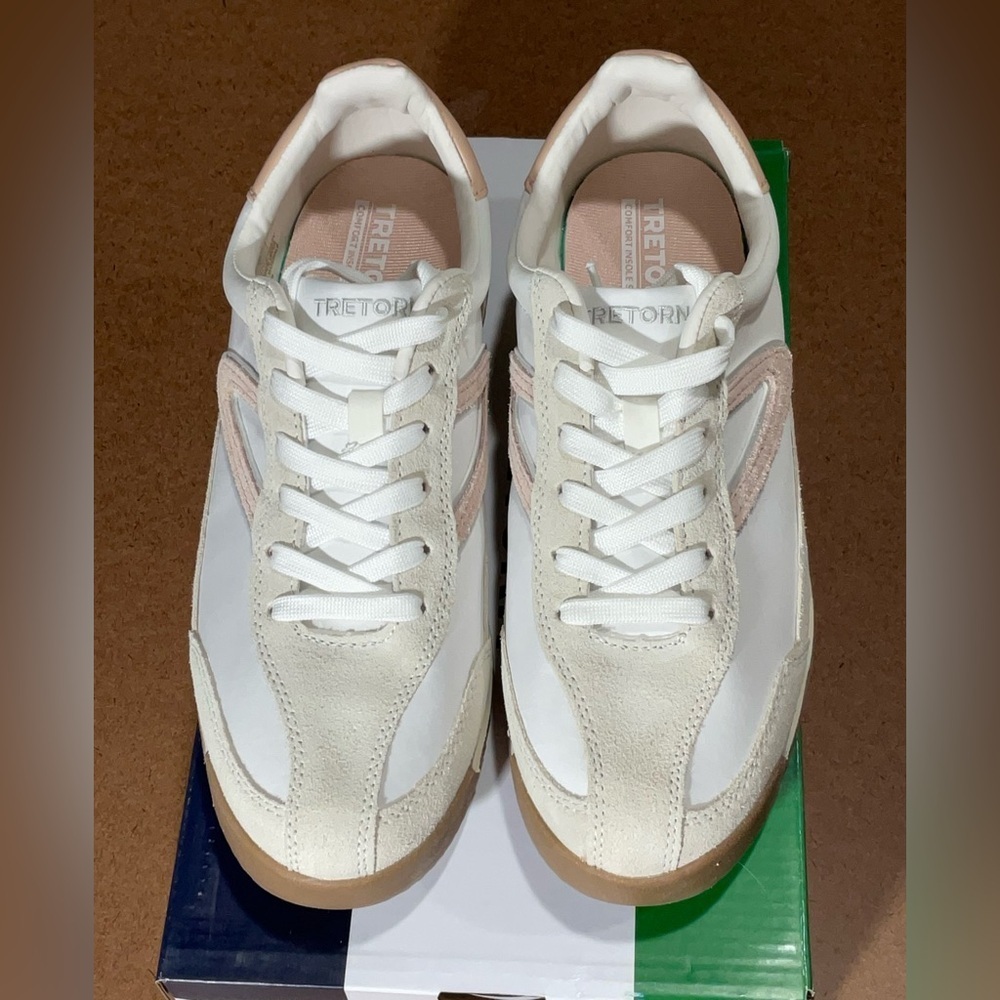 Tretorn Women's Cream and Tan Sneakers - Picture 2 of 9